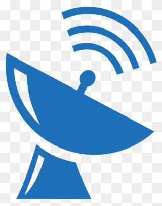 Dish Clipart Sat - Satellite Icon Png Blue Transparent Png