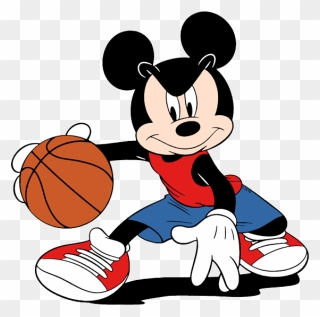 Mickey Mouse Playing Basketball Clipart