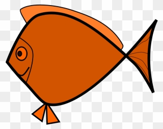 Orange Outlined Fish - Transparent Background Fish Gif Clipart