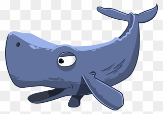 Blue Kind Whale Clipart - Open Mouth Whale Cartoon - Png Download