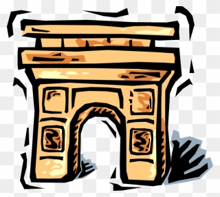Vector Illustration Of Arc De Triomphe Triumphal Arch - Arc De Triomphe Clipart Png Transparent Png