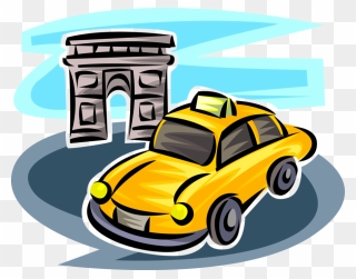 Vector Illustration Of Taxicab Taxi Or Cab Vehicle - City Car Clipart