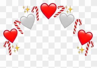 #heartcrown #candycane #heart #christmas #winter - Heart Clipart