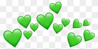 Transparent Green Heart Png - Green Heart Crown Png Clipart