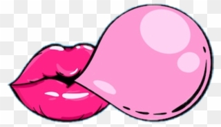 #sticker #bubble #bubble Gum #chewinggum #lips # Contest - Lips Blowing Bubble Gum Clipart