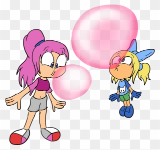 Bubble Gum Blowing - Person Blowing Bubble Gum Drawing Clipart