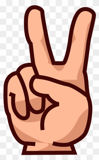Victory Hand Emoji Clipart - Emoji - Png Download