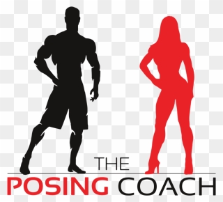 Competition Posing Coach Girl Body Builder Silhouette - Logo Bodybuilder Pose Clipart