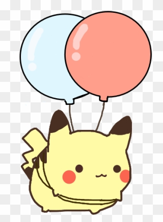 Cute Pikachu Clipart - Pikachu Floating With Balloons - Png Download