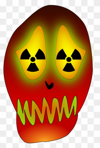 Skull And Nuclear Warning - Radiation Symbol Clipart