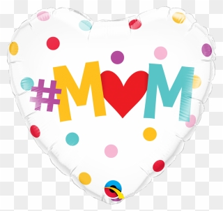 M Heart M Dots Foil Balloon - Mothers Day Heart Clipart