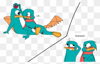 Perry And Taylor Awkward Moment By Grovylefangirl1997 - Female Perry The Platypus Clipart