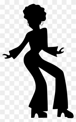 Disco Woman Silhouette Clipart