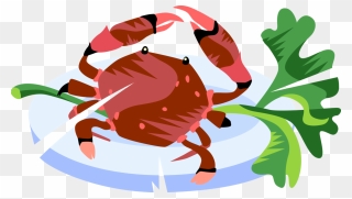 Vector Illustration Of Decapod Marine Crustacean Crab - Vector Graphics Clipart