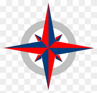 Red And Blue Compass Rose Clipart