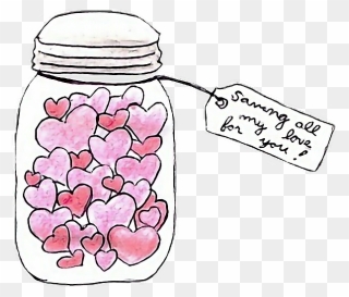 #jar #jars #jarofhearts #heart #hearts #pink #spacer - Png Tumblr Transparent Love Clipart