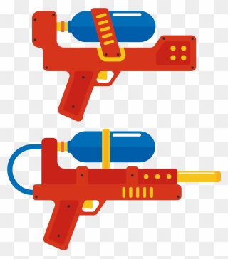 Vector Orange Toy Gun Png Download - Water Gun Vector Art Clipart