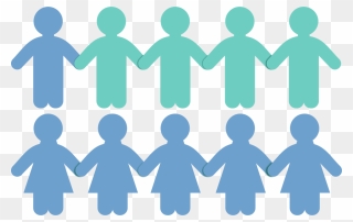 Sharing,silhouette,crowd - People Chain Clipart - Png Download