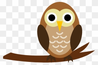 Owl On Branch Clipart - フクロウ イラスト フリー 素材 - Png Download