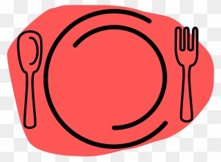 Fork And Knife Plate Clipart - Png Download