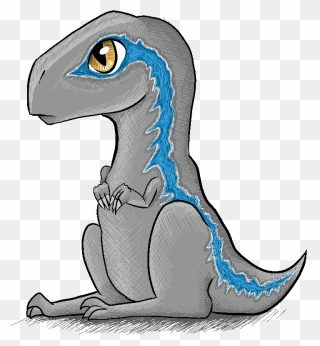 Png Free Library Velociraptor Deinonychus Child Robot - Drawing Blue The Raptor Clipart