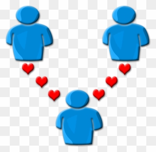 Transparent Two People Talking To Each Other Clipart - Polyamory Vee - Png Download