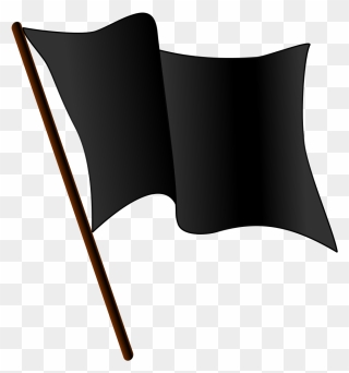 Transparent Mexican Flag Waving Clipart - Black Flag With White Background - Png Download