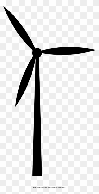 Wind Turbine Coloring Page - Silhouette Wind Turbine Png Clipart