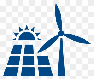 Renewable Energy - Wind And Solar Energy Icon Clipart