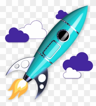 Our Mission Rocket In The Clouds Clipart