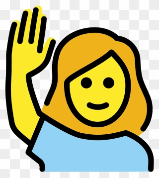 Woman Raising Hand Emoji Clipart - Clip Art - Png Download