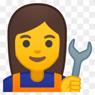Woman Mechanic Icon - Emoji Family Png Clipart