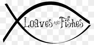 Volunteer With Loaves And Fishes - Calligraphy Clipart