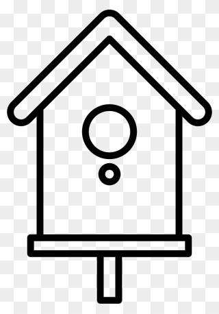 Bird House - Bird House Clip Art Black And White - Png Download