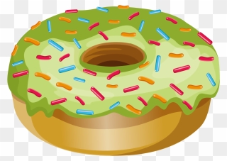 Doughnut Clipart Green - Cake - Png Download