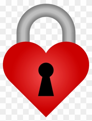 Cute - Heart With A Lock Clipart