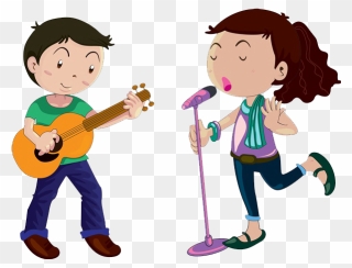 Microphone Cartoon Singing Female - Singer Cartoon Png Clipart
