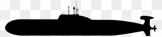 Submarine Silhouette Vector Clipart Image - Submarine Clipart Black And White - Png Download