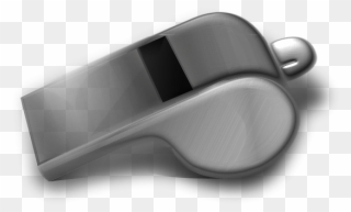 Metal Whistle 3d Vector Drawing - Silver Clipart