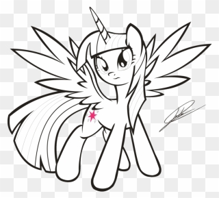 Pony Lineart Twilight Princess For Free Download - Mlp Princess Twilight Coloring Pages Clipart