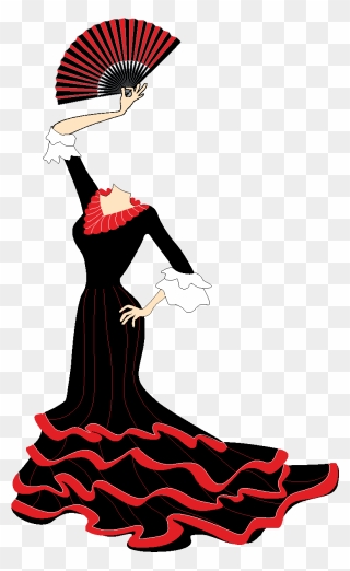 Bailarinas De Flamenco Caricatura - Spanish Salsa Dancer Cartoon Clipart