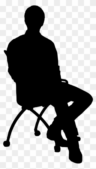 Silhouette Of Man On Chair - Sitting On Chair Silhouette Clipart