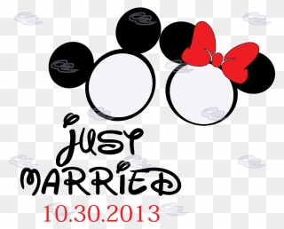 500027 Mickey Minnie Rings - Mickey And Minne Just Narried Clipart
