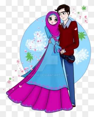 Drawing Quote Marwa, Picture - Wedding Cartoon Muslim Couple Clipart