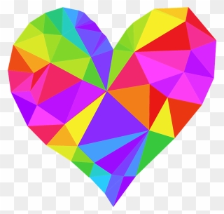 Low Poly Heart Clipart - Clip Art Tie Dye Heart - Png Download