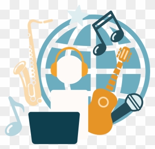 Student Learning Music Online - Learning Music Online Logo Clipart