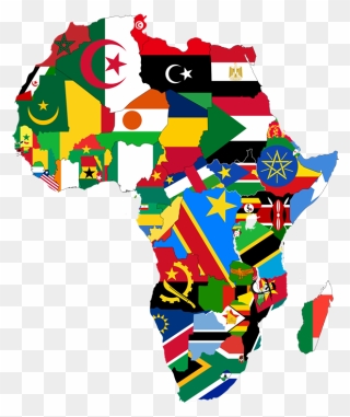 Africa Map With Flags Png Clipart