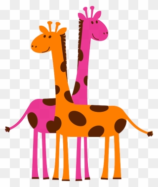 Orange And Pink Giraffe Clipart