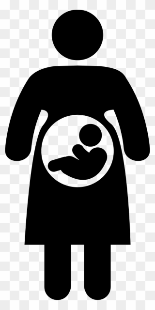 Pregnant Woman And Fetus - Silhouette Pregnant Woman Png Clipart