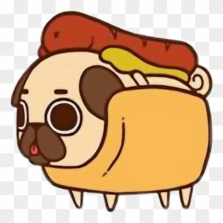 Cute Kawaii Pug Chibi Food Hotdogfreetoedit - Pug Kawaii Clipart